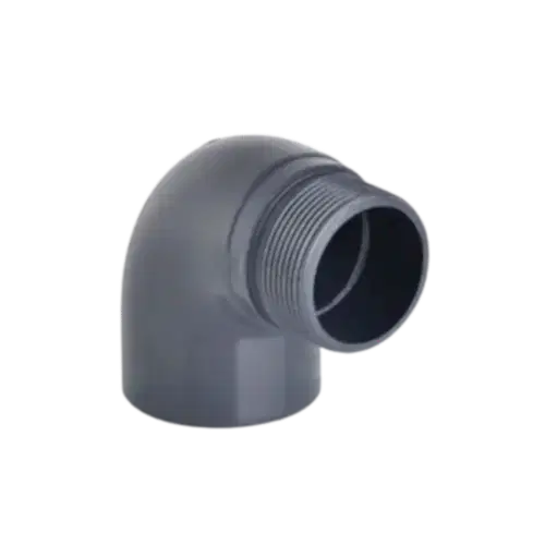 UH-PVC 90º Yapıştırma Muflu Redüksiyonlu Dış Diş Dirsek